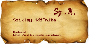 Sziklay Mónika névjegykártya