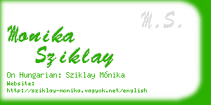 monika sziklay business card