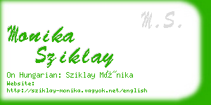 monika sziklay business card